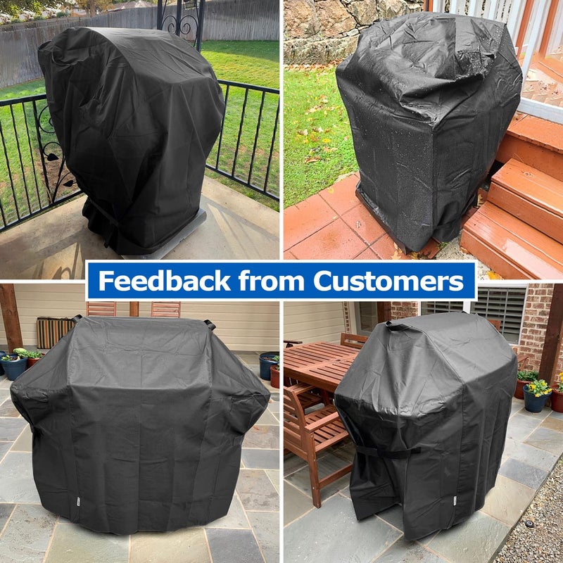 SunPatio 58 Inch Outdoor Grill Cover, Compatible for Weber Genesis II, Genesis 300 and II LX 300 Series Gas Grills, Heavy Duty Waterproof Barbecue Cover, Compared to Weber 7130, 58"W x 25"D x 44.5"H - Image 4